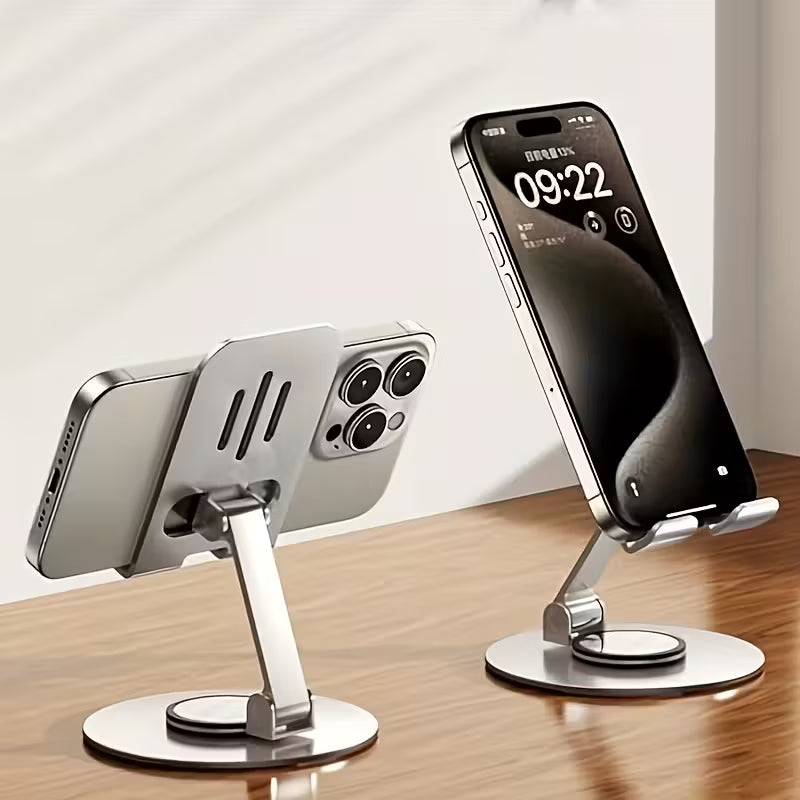Mobile Metal 360° Rotatable, Foldable and Adjustable Phone Holder for Desktop Live