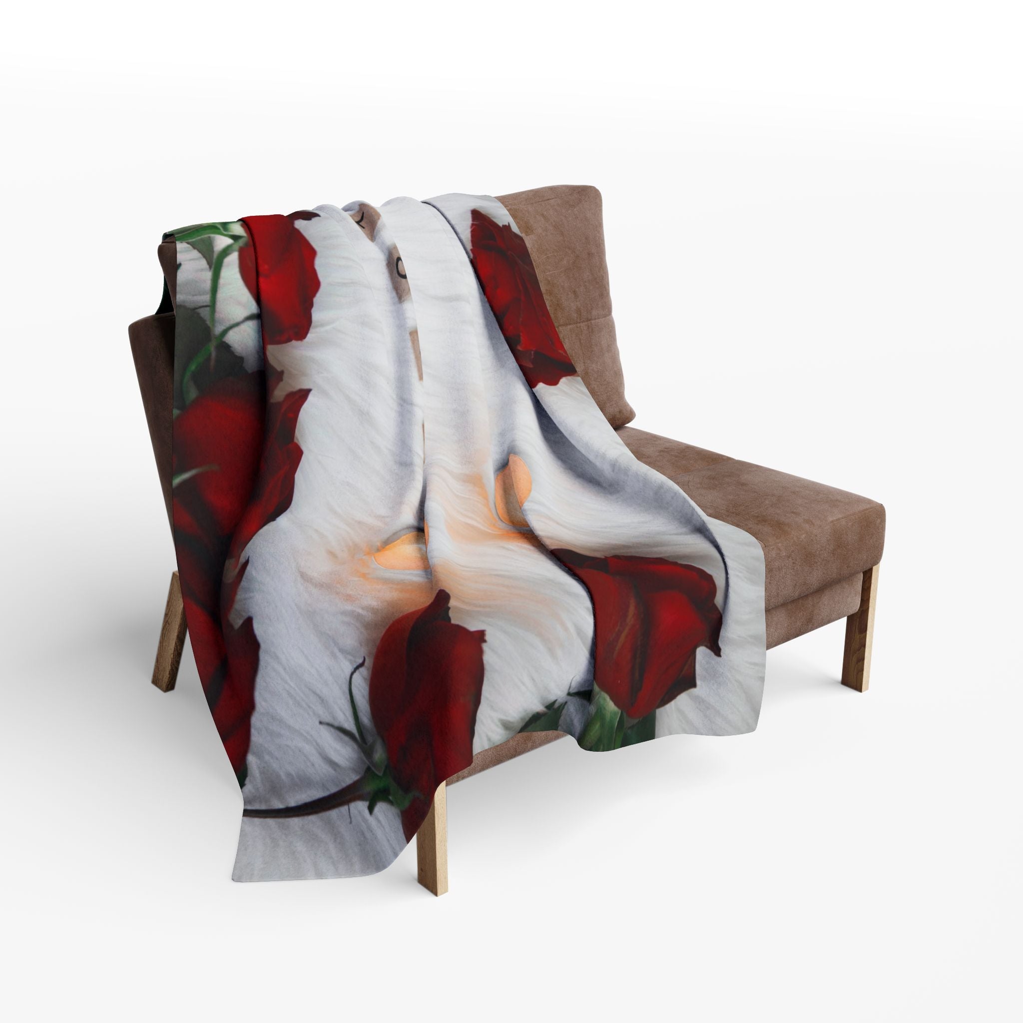 Arctic Fleece Blanket — Romantic Red Roses & 'LOVE' Scrabble Tiles Cozy Throw