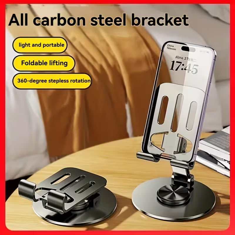Mobile Metal 360° Rotatable, Foldable and Adjustable Phone Holder for Desktop Live