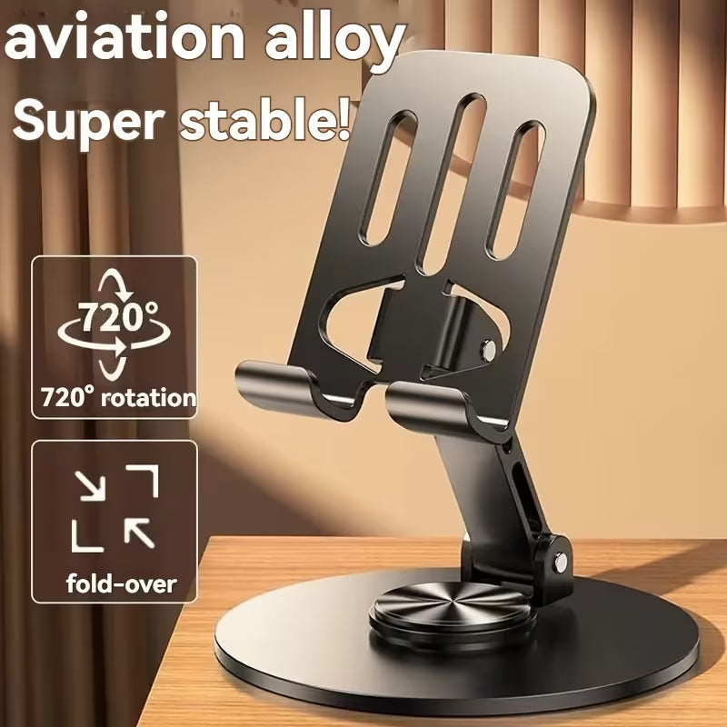 Mobile Metal 360° Rotatable, Foldable and Adjustable Phone Holder for Desktop Live